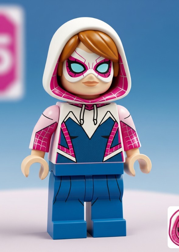 Emma Stone as Lego spider Gwen.
