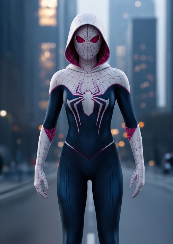 Emma Stone as scarlet spider Gwen Earth 1999 MCU