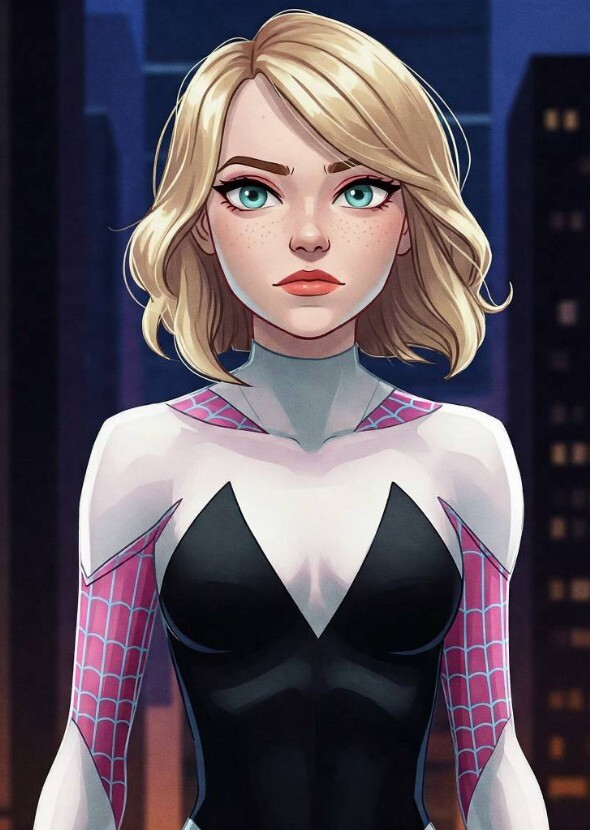 Emma Stone as specitular spider Gwen