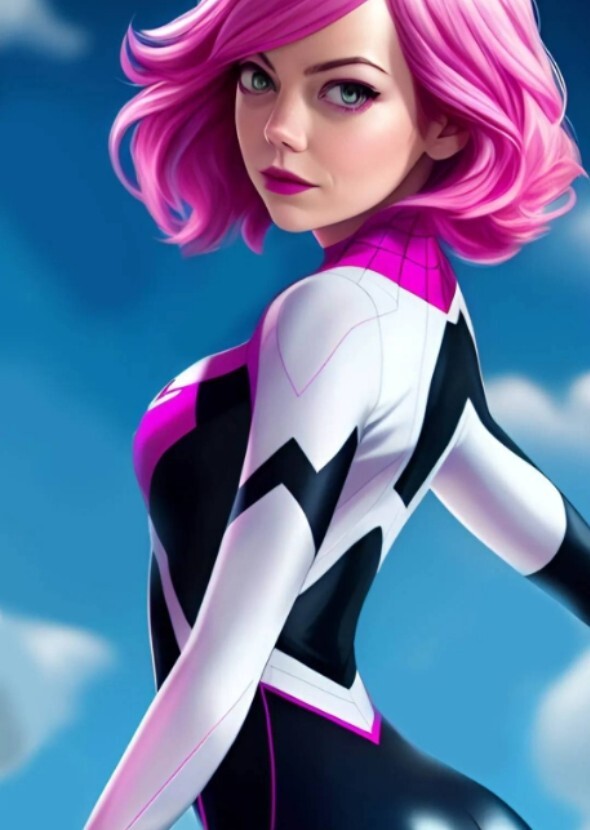 Emma Stone as specitular spider Gwen