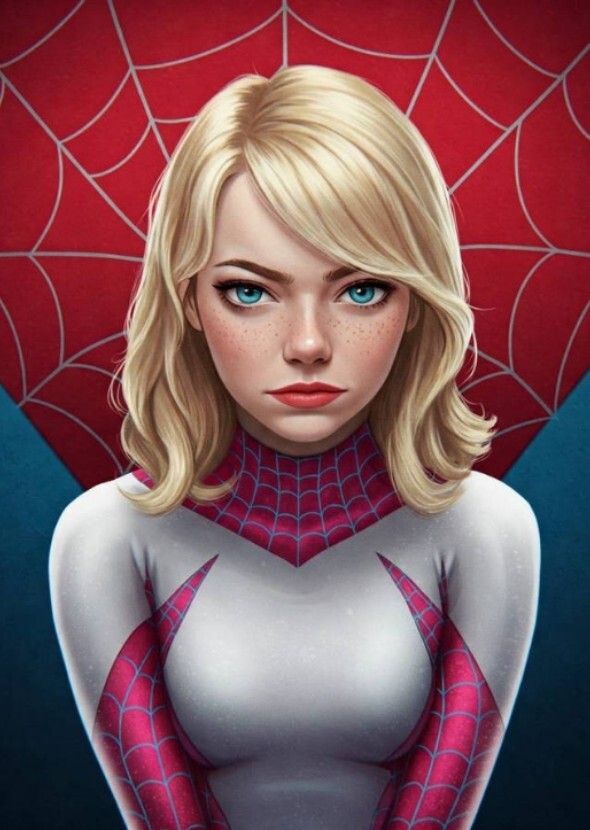 Emma Stone as specitular spider Gwen