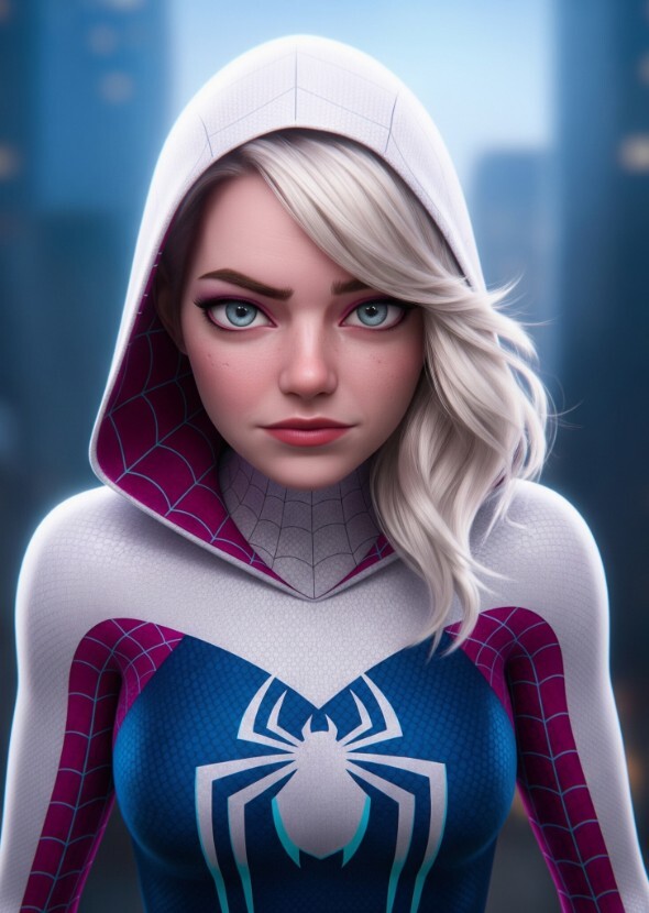 Emma Stone as specitular spider Gwen