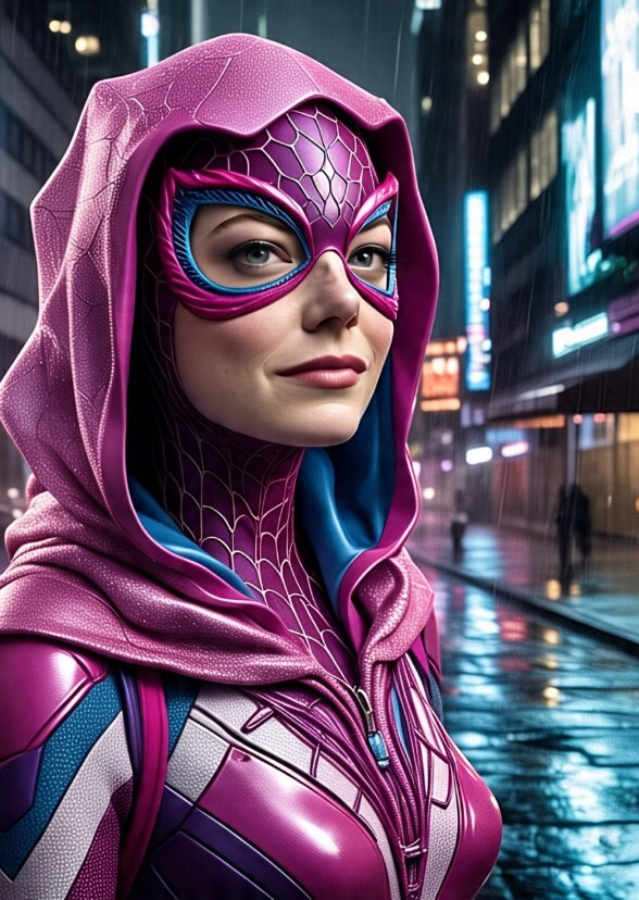 Emma Stone as spectacular spider Gwen 2099.
