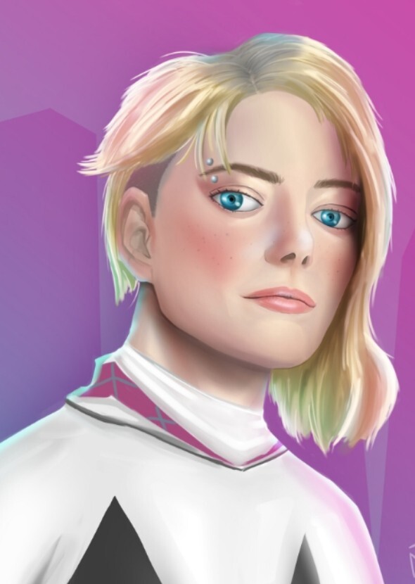 Emma Stone as spider Gwen Earth 65b