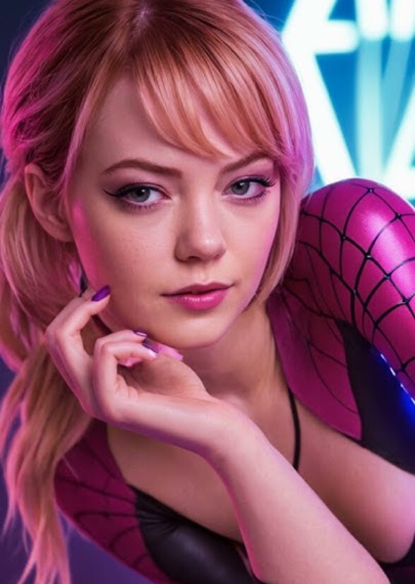 Emma Stone as spider Gwen mermaid