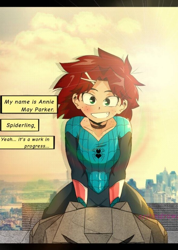 Emma Stone as spiderling Annie May Parker animation style