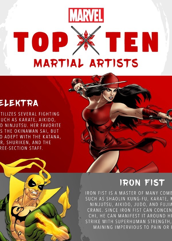 Fictional Characters Sorted by Martial Arts