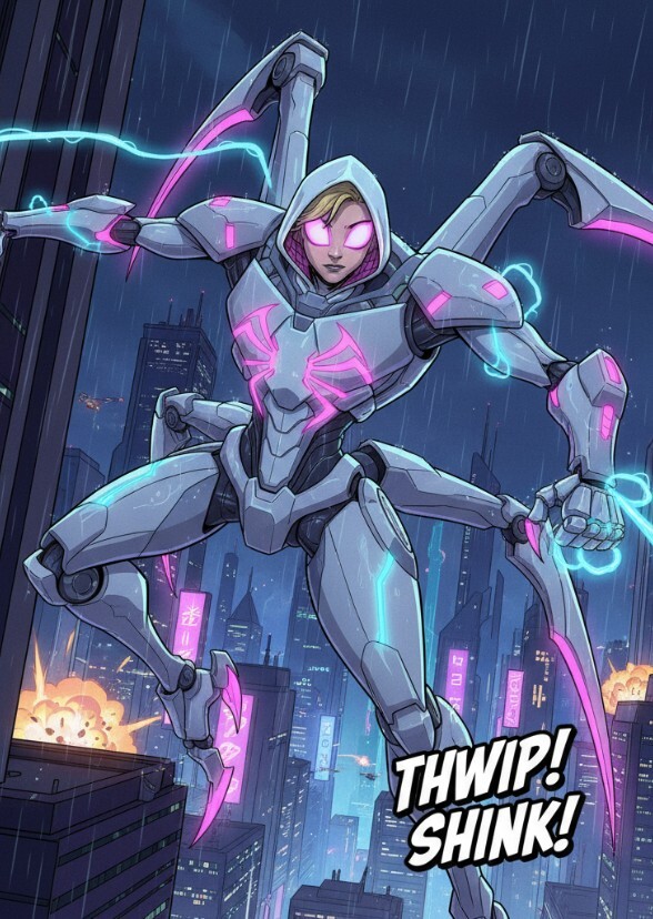 Florence Pugh as Mecha spider Gwen