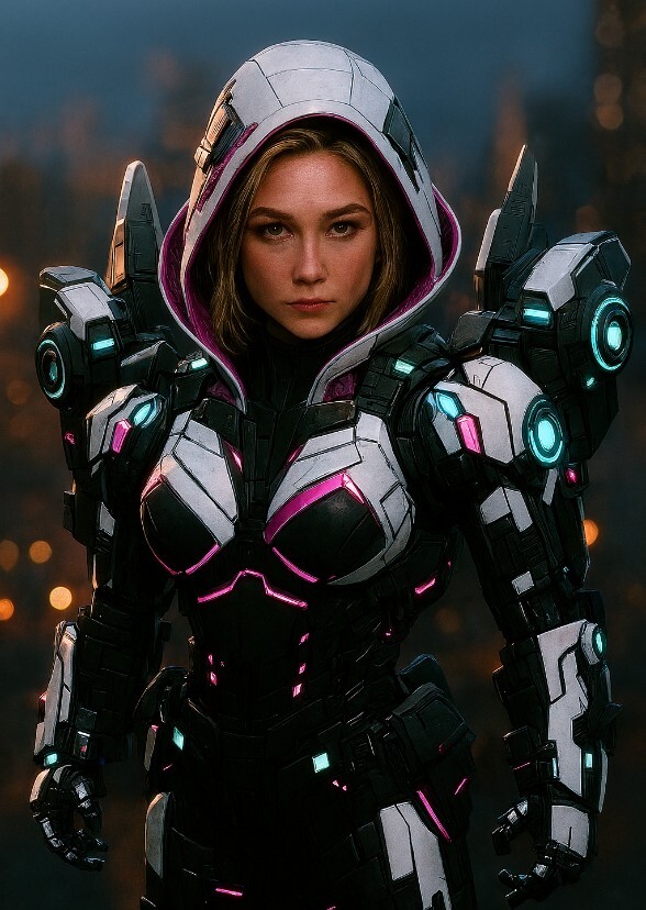 Florence Pugh as spider Gwen Mecha.