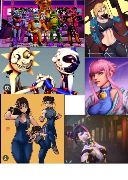 Glamrock Animatronics, Cammy, Juri, Chun-Li & Manon's rock band Fan Casting Poster