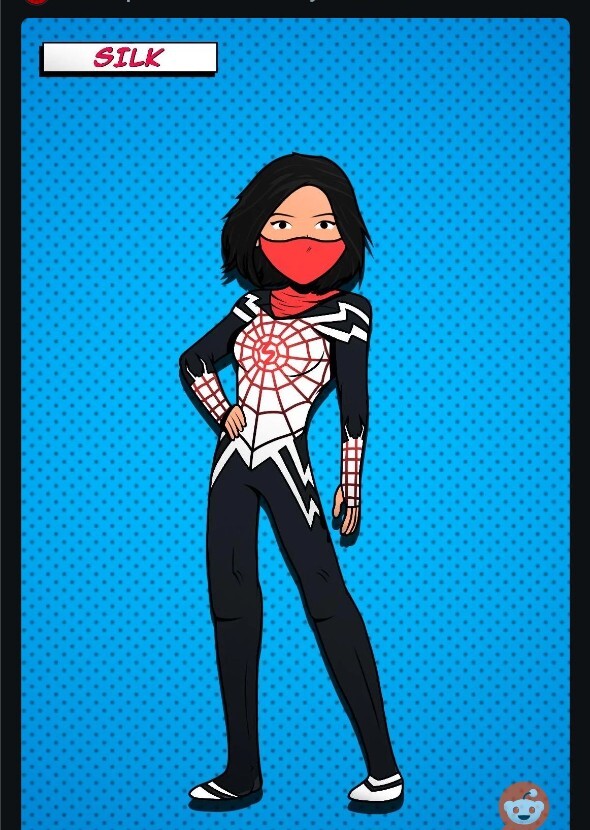 Jenna Ortega as spider SLIK CINDY MOON beyond the spider verse.