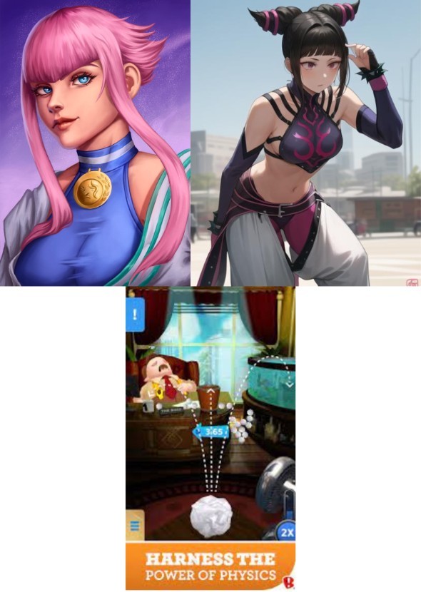 Juri Han and Manon plays Paper Toss