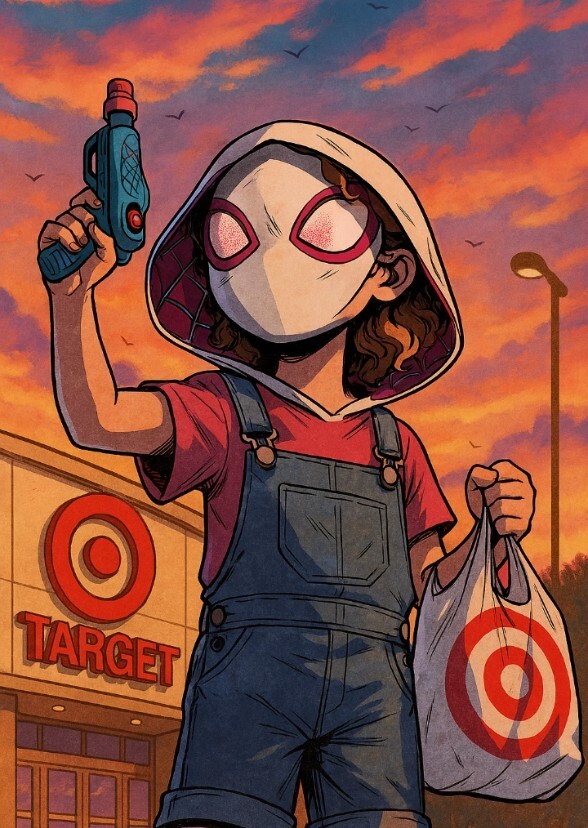 Katie Elizabeth shorter as ghost spider Kade.