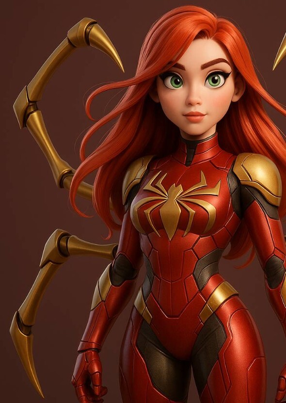 Katie Elizabeth shorter as iron spider MJ