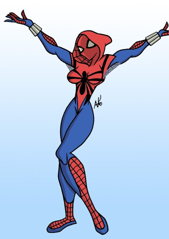 Katie Elizabeth shorter as scarlet spider kksde