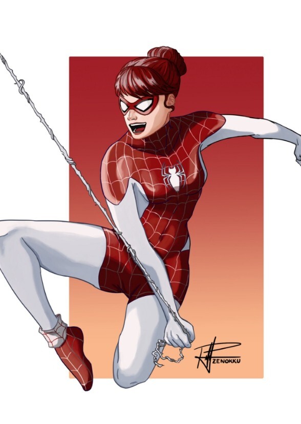 Kristen dunst as spider MJ spinnertte.