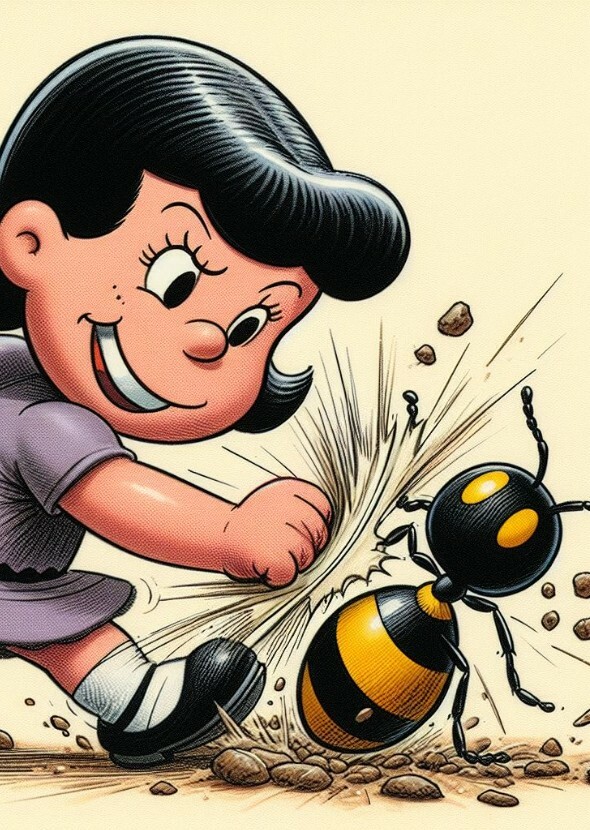 Lucy Van Pelt Vs A Ant