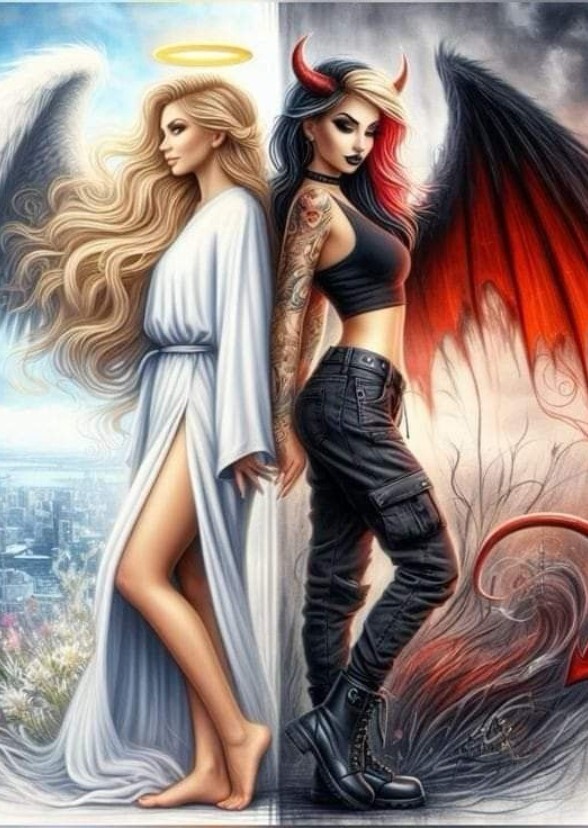 Lydia And Lilith,The Twins Sisters Angel and Devil