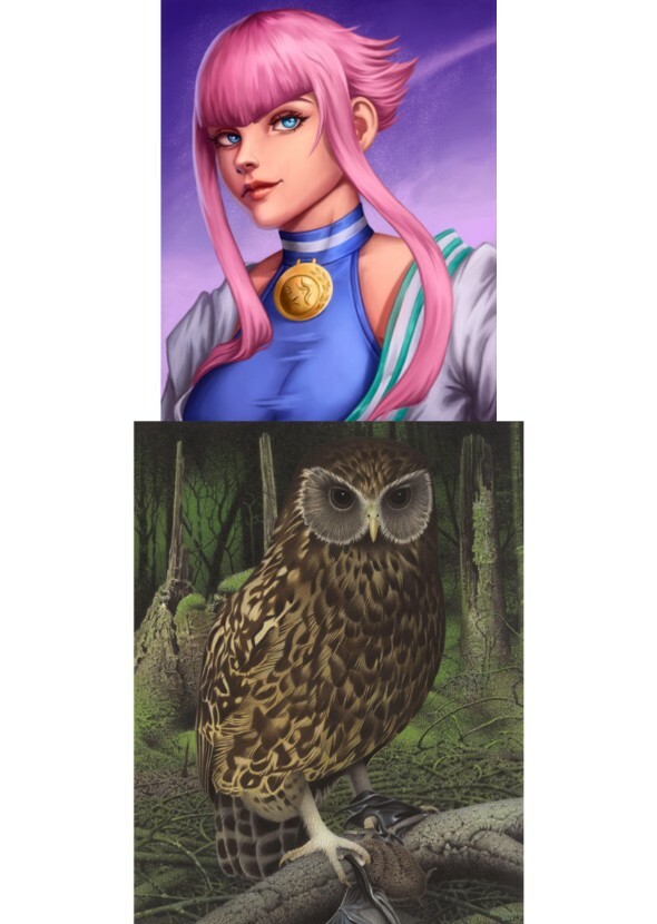 Manon plays with her pet Laughing owl