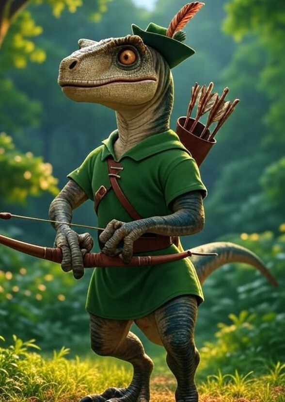 Robin Hood but with dinosaurs.