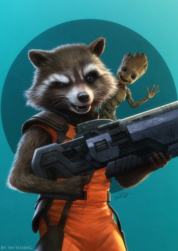 Rocket Racoon And Groot Meet The Flintstones