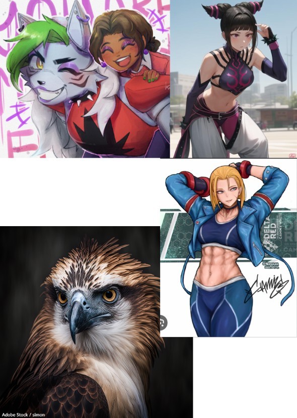 Roxy, Cassie, Juri and Cammy meets meet a Philippine Eagle