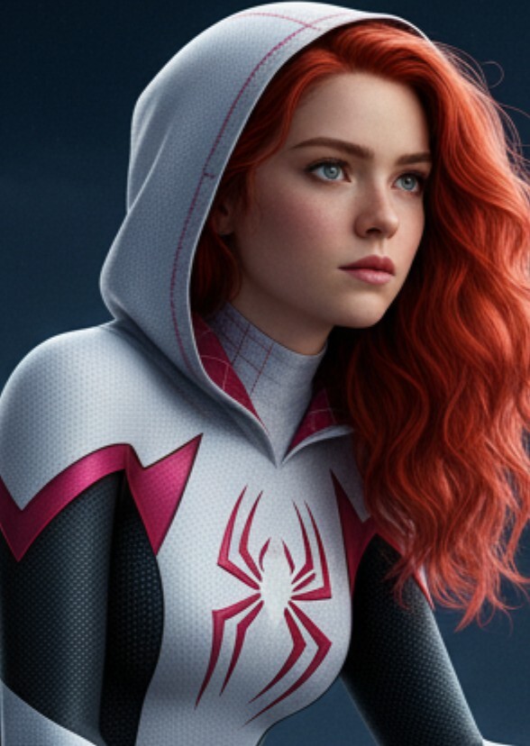 Sadie sink as ghost spider Kade