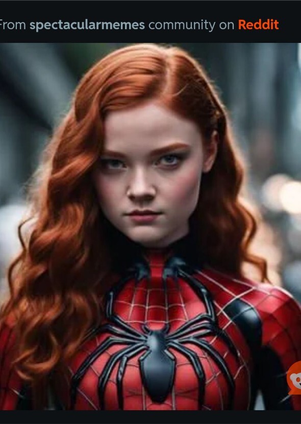 Sadie sink as iron spider MJ