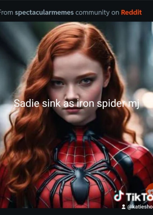 SADIE SINK AS iron spider MJ