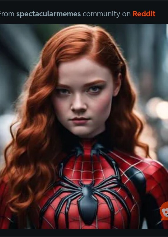 Sadie sink as iron spider MJ live now action MCU