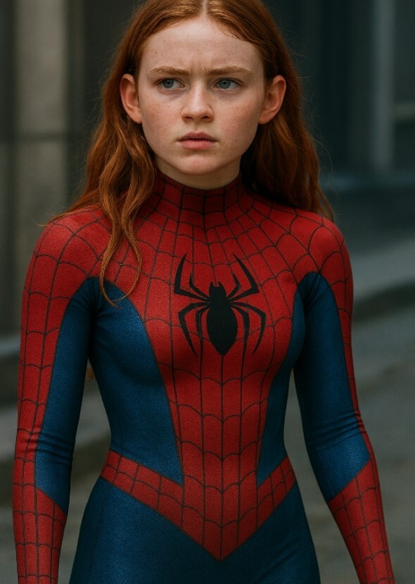 Sadie sink as iron spider woman MJ.