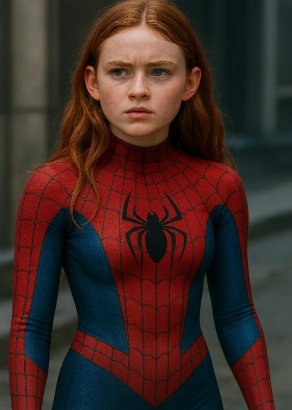 Sadie sink as spider woman mj