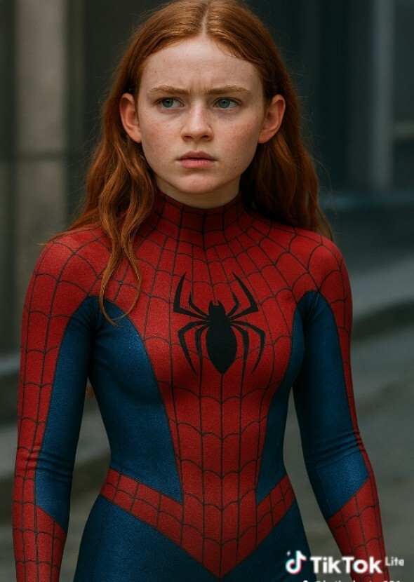 SADIE SINK AS spider woman mj