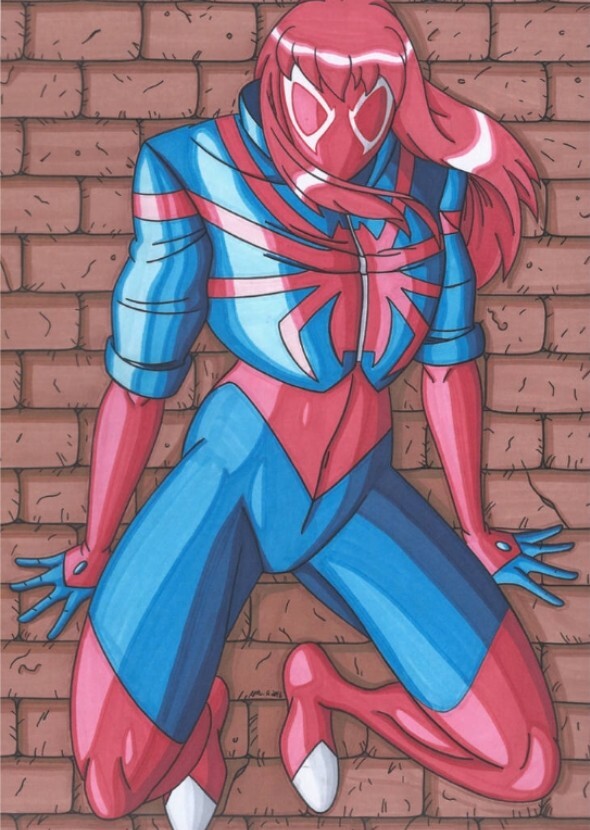 Shaline Woodley as scarlet spider MJ