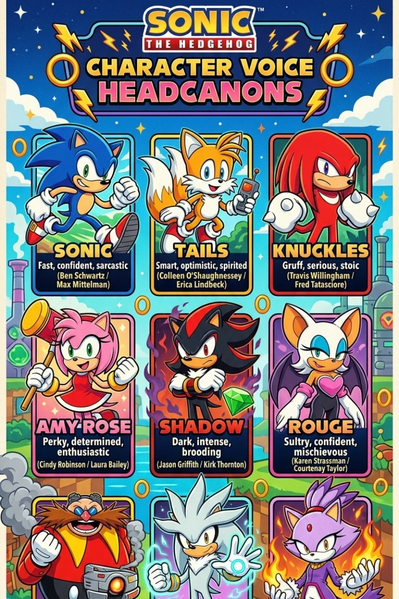 Sonic the Hedgehog Characters Voice headcanons