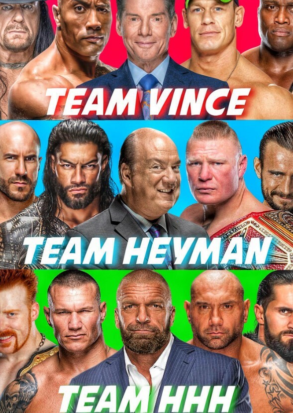 Team Vince vs Team Paul vs Team Triple H