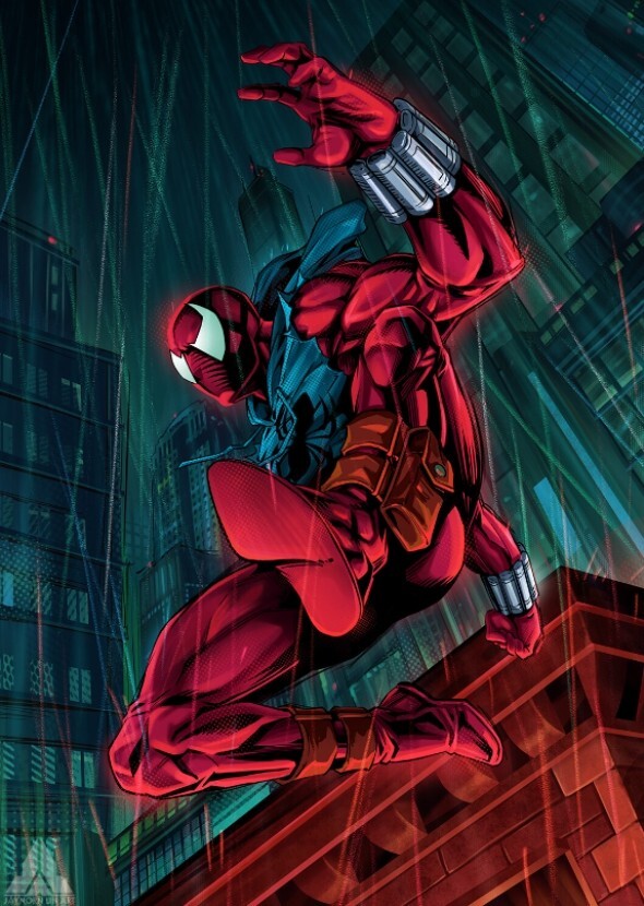 Tobey Maguire as scarlet spider man