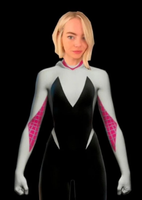 Emma Stone as ghost spider kade animated Style