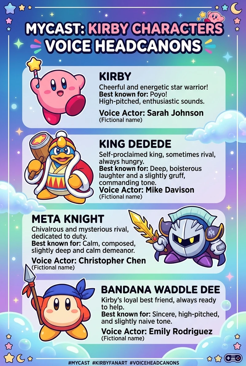Kirby Characters Voice headcanons