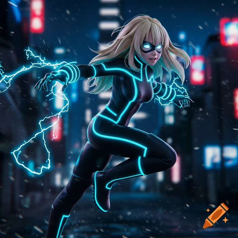 Emma Stone as neon spider Gwen