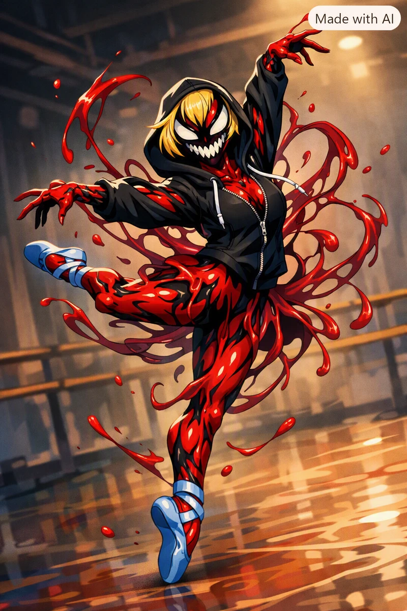 Dove Cameron as ghost spider carnage animated Style