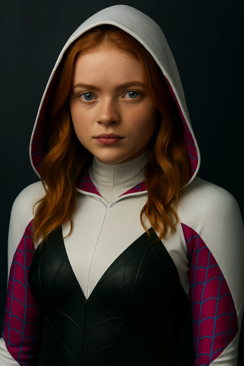 Sadie sink as ghost spider kade live action movie Solo intro the spider verse fan casting 