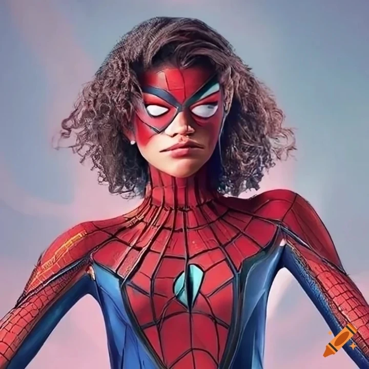 Zeyndya as spider girl Mayday Parker animation style 