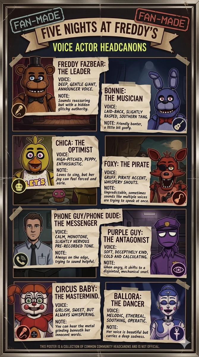 Five Nights at Freddy's Voice Actors Headcanons