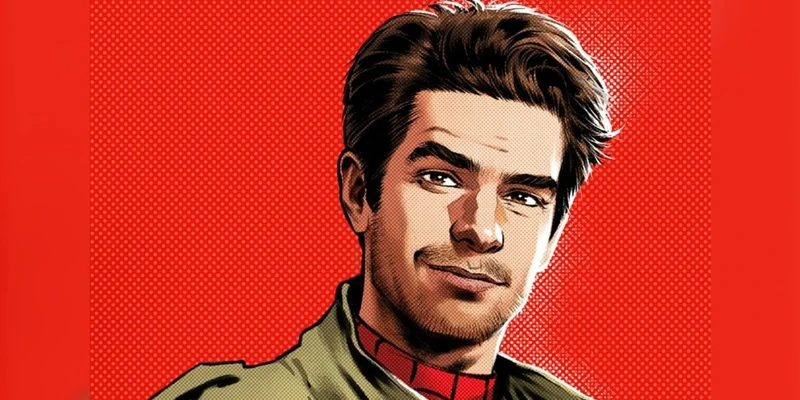 Andrew Garfield as spider man Peter Parker animation style.