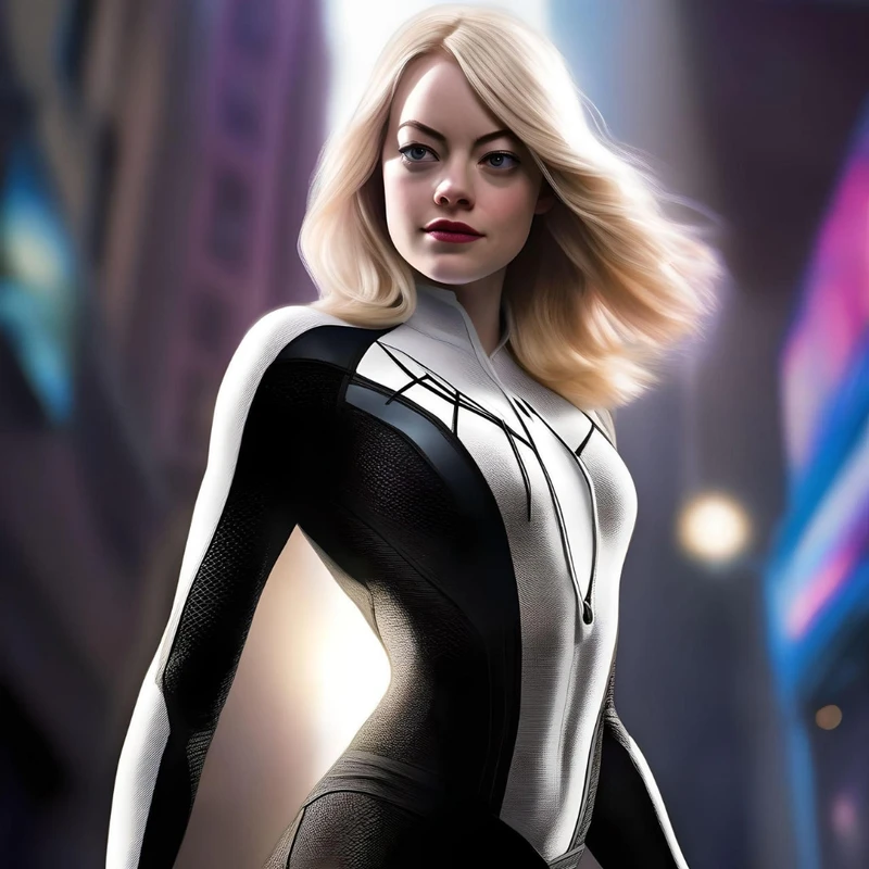 Emma Stone as ghost spider Kat rainbow 🌈