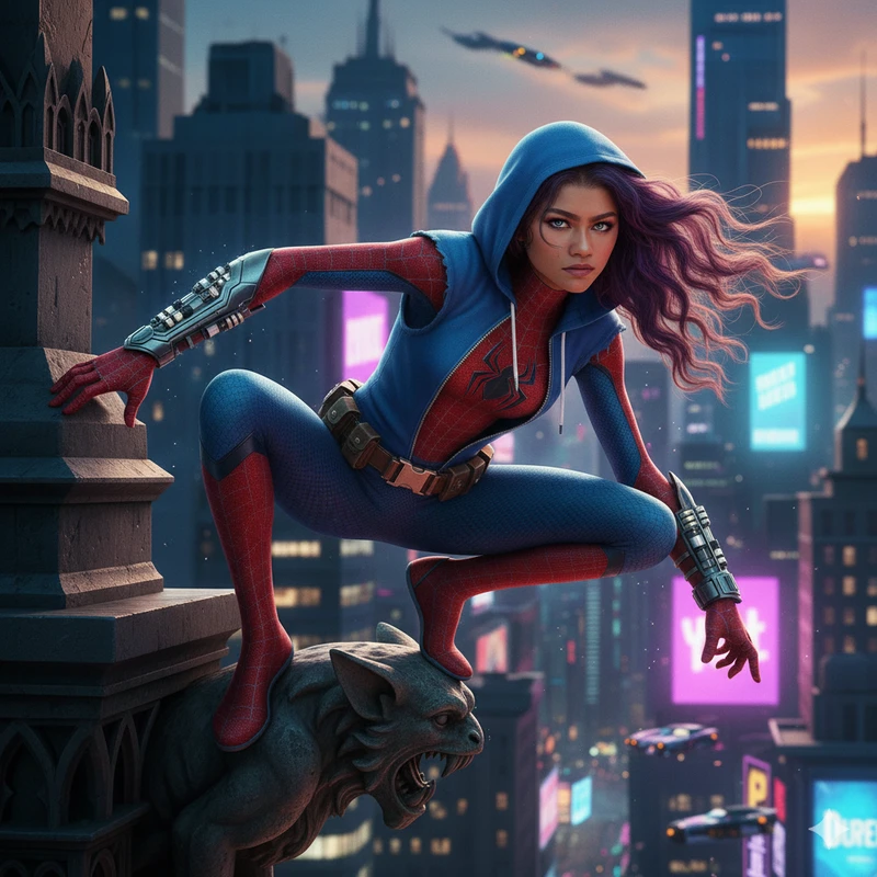 Zeyndya as Scarlett spider MJ