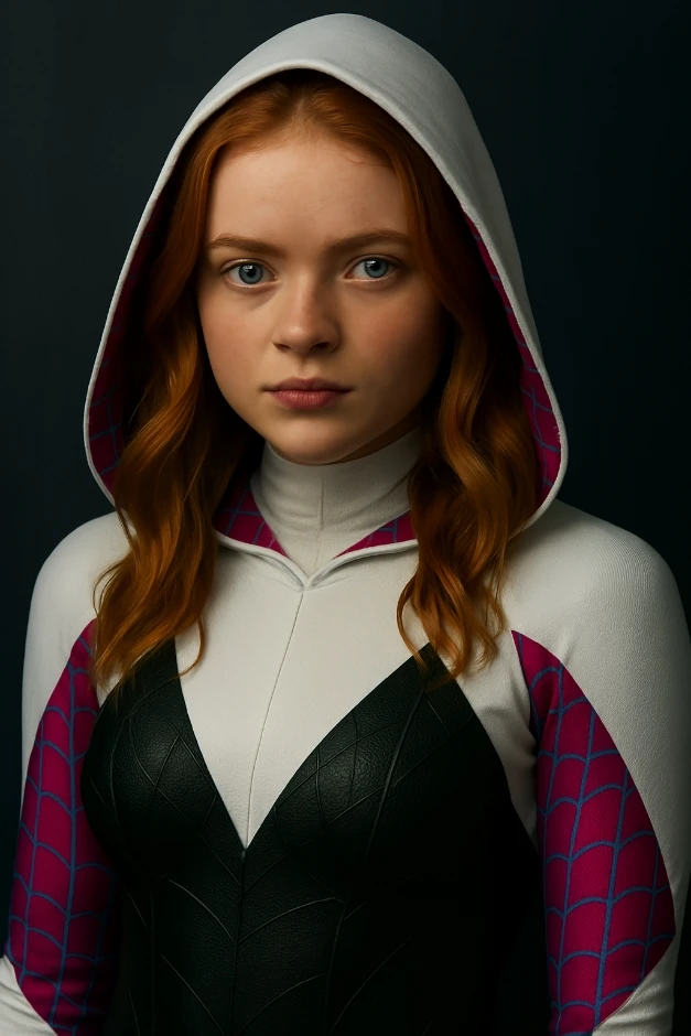 Sadie sink as ghost spider Kade 
