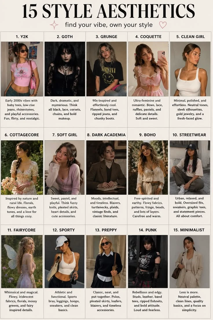 Fictional Characters sorted as Fashion Styles