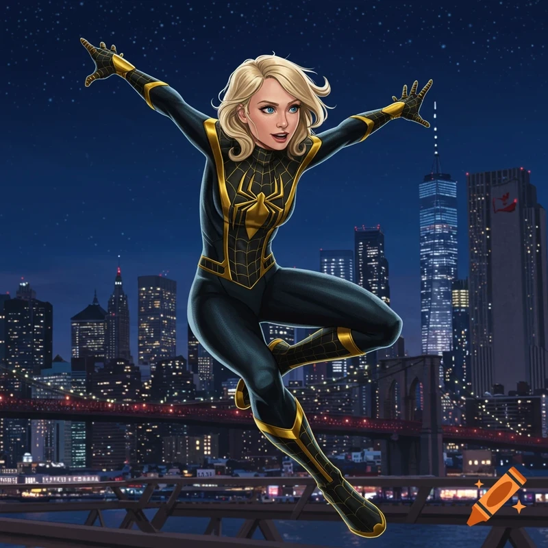 Emma Stone as spider Gwen baby